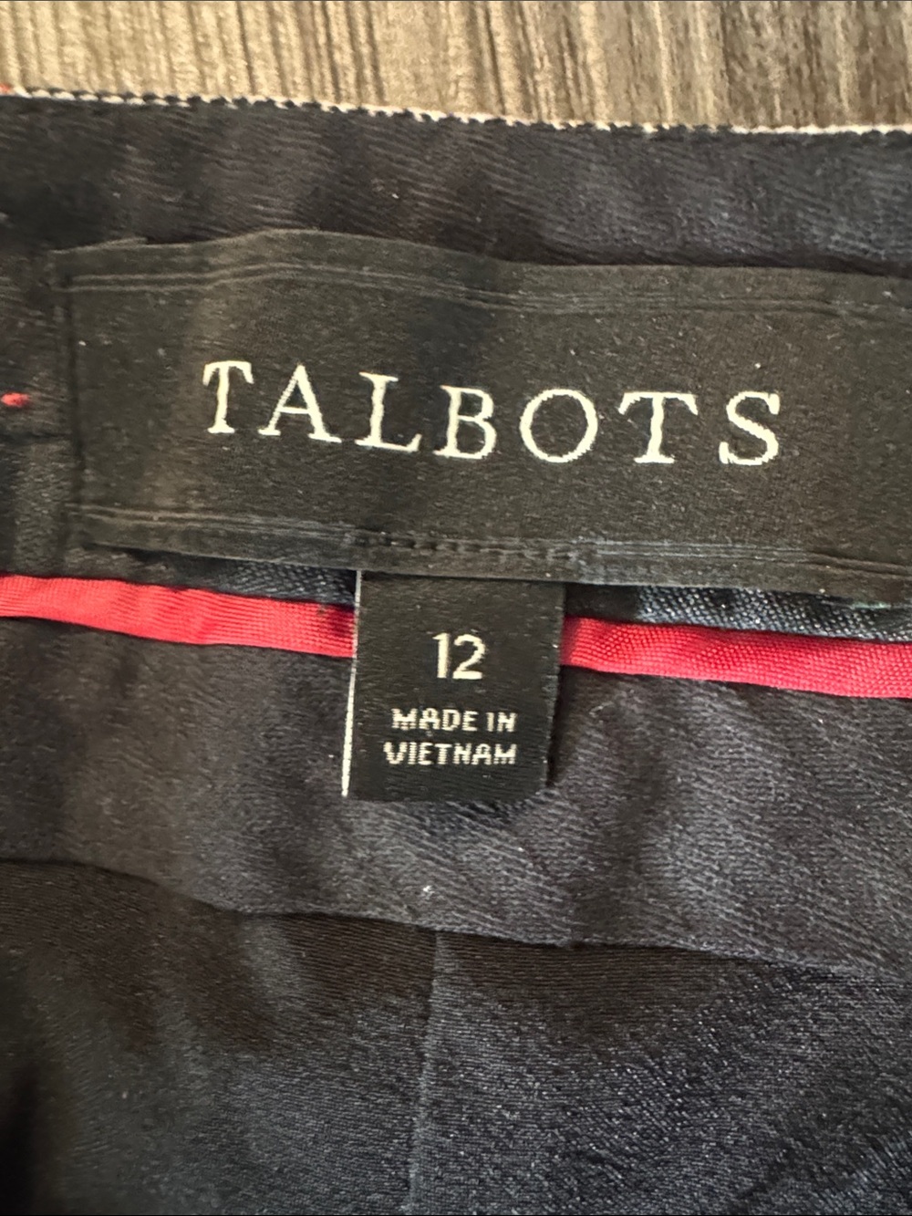 Talbots 12 dress pants womens black white red plaid houndstooth work wear - Picture 6 of 10